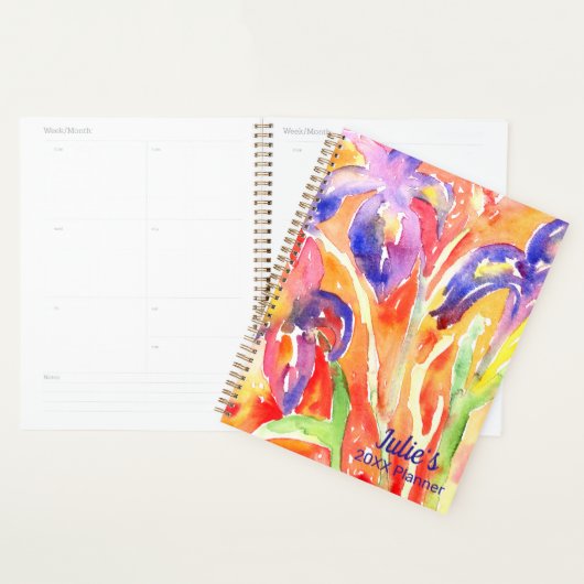 Iris Flower Waterverf schilderij Planner (Display)