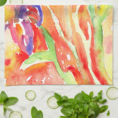 Iris Flower Waterverf schilderij Theedoek (Gevouwen)