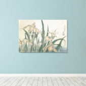 Iris Flowers and Grasshopper, c.1830-31 Canvas Afdruk (Insitu (Houten vloer))