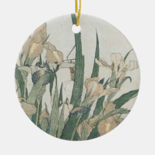 Iris Flowers and Grasshopper, c.1830-31 Keramisch Ornament