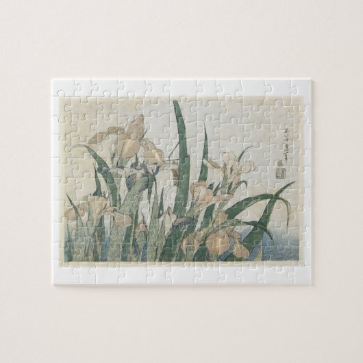Iris Flowers and Grasshopper, c.1830-31 Legpuzzel (Horizontaal)