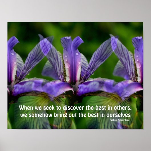 Iris Flowers Attitude Inspirerend Quote Poster (Voorkant)