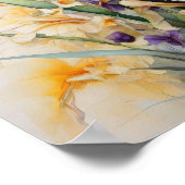Iris Flowers - Bloemen Waterverf Botanische Kunst Poster (Hoek)
