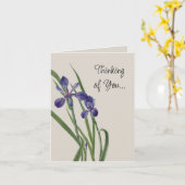  Iris Flowers Botanische Waterverf Opmerking Kaart (Gele Bloem)