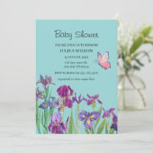 Iris Flowers Boy Baby shower Kaart (Staand voorkant)