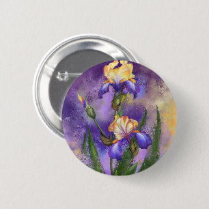 Iris Flowers Button