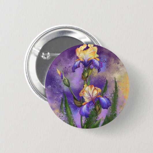 Iris Flowers Button (Voorkant /achterkant)