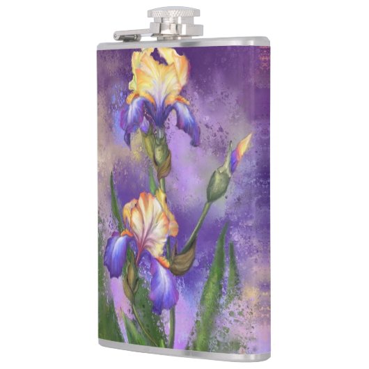Iris Flowers Flask Heupfles (Links)