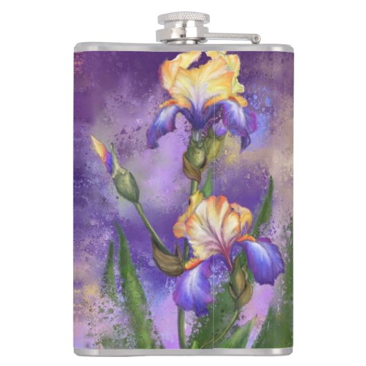 Iris Flowers Flask Heupfles (Achterkant)