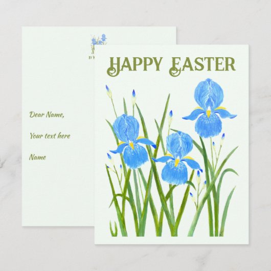 Iris Flowers Flat Kaart (Voorkant / Achterkant)