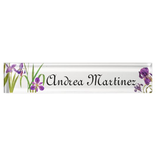 Iris Flowers Floral Botanical Name Bord Naambordje (Voorkant)