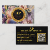 *~* iris Flowers Floral Glitter Goud Visitekaartje (Voorkant / Achterkant)