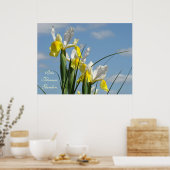 Iris Flowers Garden art prints Blue Sky Floral (Keuken)