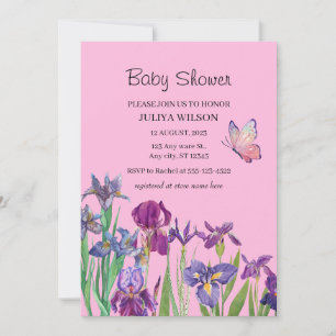 Iris Flowers Meisje Baby shower Kaart