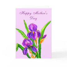 Iris Flowers Moederdag Kaart