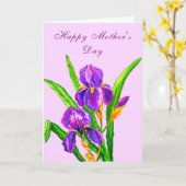 Iris Flowers Moederdag Kaart (Gele Bloem)