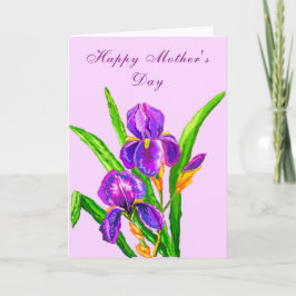 Iris Flowers Moederdag Kaart