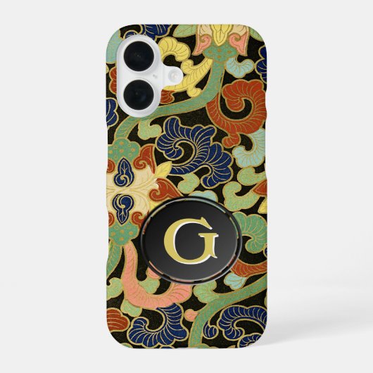 Iris Flowers Monogram iPhone 16 Hoesje (Achterkant)