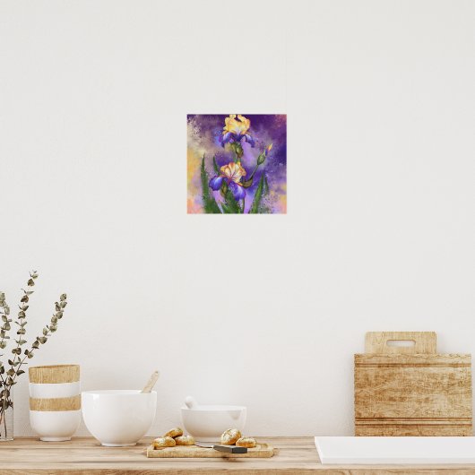 Iris Flowers Paarse Irises Poster schilderen (Keuken)