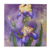 Iris Flowers Paarse Tegel Tegeltje (Voorkant)