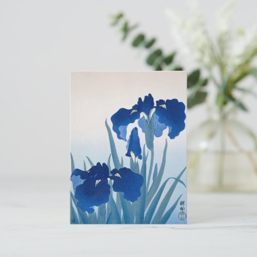 Iris Flowers Painting by Ohara Koson Briefkaart (Staand voorkant)