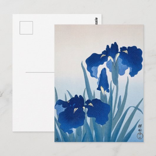 Iris Flowers Painting by Ohara Koson Briefkaart (Voorkant / Achterkant)