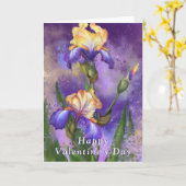 Iris Flowers Valentijnsdag Kaart (Gele Bloem)