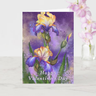 Iris Flowers Valentijnsdag Kaart