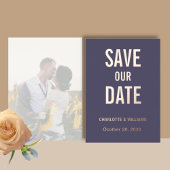 Iris Foto-overlay Save The Date Rose Goud Folie Uitnodiging