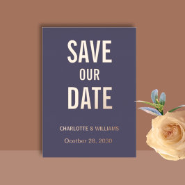 Iris Foto-overlay Save The Date Rose Goud   Folie Uitnodiging