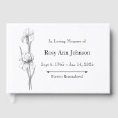 Iris Funeral Guest Book – In Loving Memory Gastenboek (Voorkant)