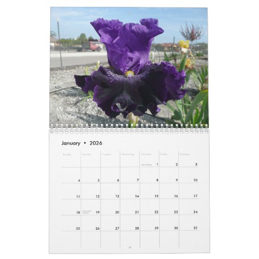 IRIS GARDEN 2012 CALENDAR KALENDER (Jan 2026)