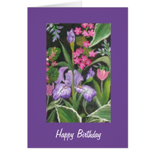 Iris Garden Birthday Kaart (Voorkant)