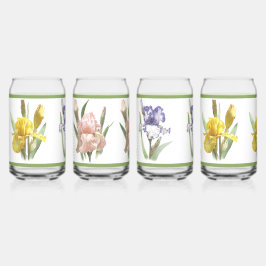 Iris Garden Botanical Art Assortiment kan glazen s