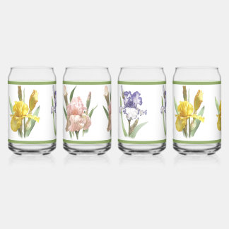 Iris Garden Botanical Art Assortiment kan glazen s