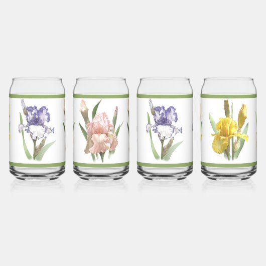 Iris Garden Botanical Art Assortiment kan glazen s (Links)