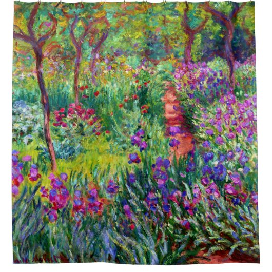 Iris Garden Claude Monet Fine Art Douchegordijn (Voorkant)