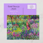Iris Garden Impressionisme Bridal Briefkaart (Voorkant / Achterkant)