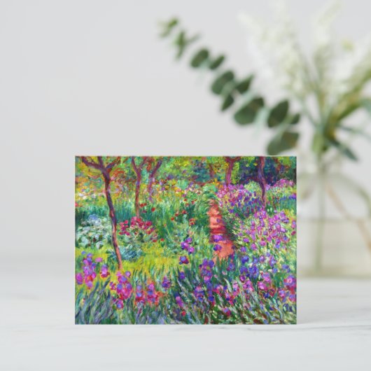 Iris Garden Impressionisme Bridal Briefkaart (Staand voorkant)