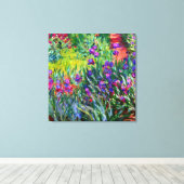 Iris Garden Monet Brush Strokes Canvas Afdruk (Insitu (Houten vloer))