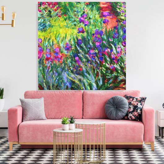 Iris Garden Monet Brush Strokes Canvas Afdruk (Insitu (Woonkamer))