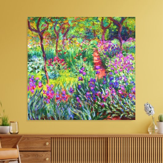 Iris Garden op Giverny Canvas Afdruk (Insitu (Woonkamer))