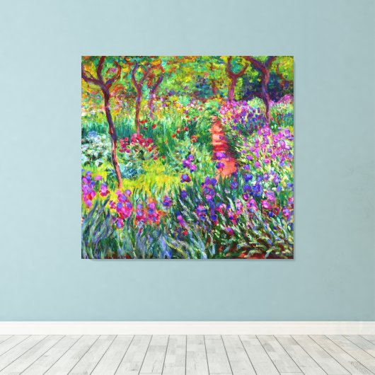 Iris Garden op Giverny Canvas Afdruk (Insitu (Houten vloer))