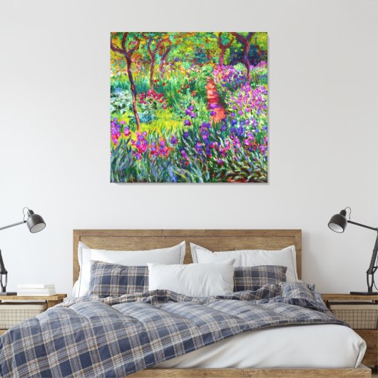 Iris Garden op Giverny Canvas Afdruk (Insitu (Slaapkamer))