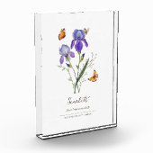 Iris Geboortemaand Bloem Fotoblokken (Links)