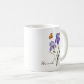 Iris Geboortemaand Bloem Koffiemok (Voorkant rechts)