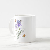 Iris Geboortemaand Bloem Koffiemok (Voorkant links)