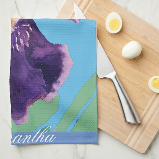 Iris gekaarde Waterverf Kloof Theedoek (Quarter Fold)