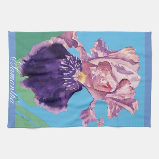 Iris gekaarde Waterverf Kloof Theedoek (Horizontaal)