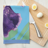 Iris Gekaarde Waterverf Vloeiende bloem Theedoek (Quarter Fold)